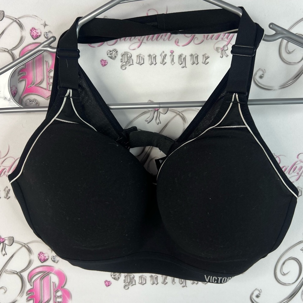 Victoria secret sport bra sports bra silver detail Black Women's Sports Bra